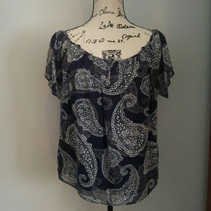 NY&CO Off the shoulder paisley blouse